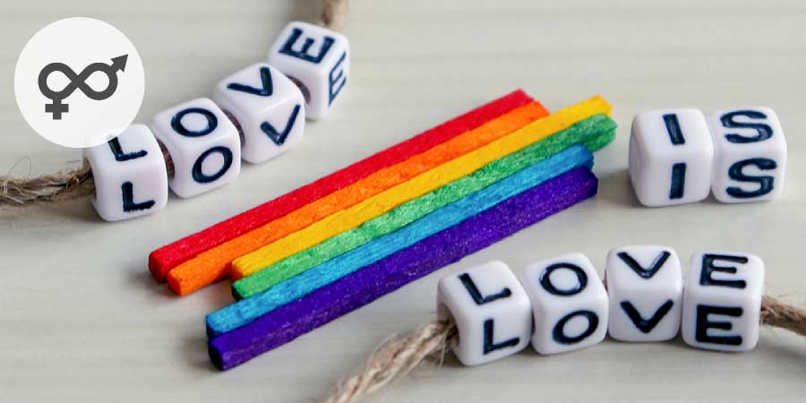 Love is love bracelet with LGBTQ rainbow trim.