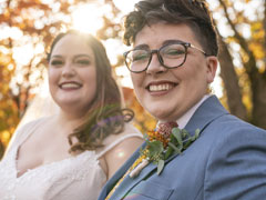 Lesbian couple on their wedding day
